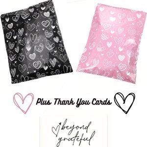 🩷🖤10x14 Poly Mailers 10 mailers & 10 Cards